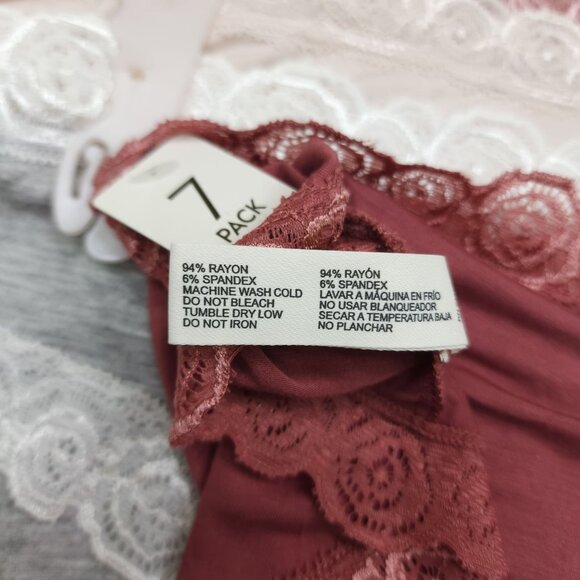 Laura Ashley Womens Lace Trim Bikini Panties 7-Pack XL Super Soft Rayon Spandex - Picture 5 of 15